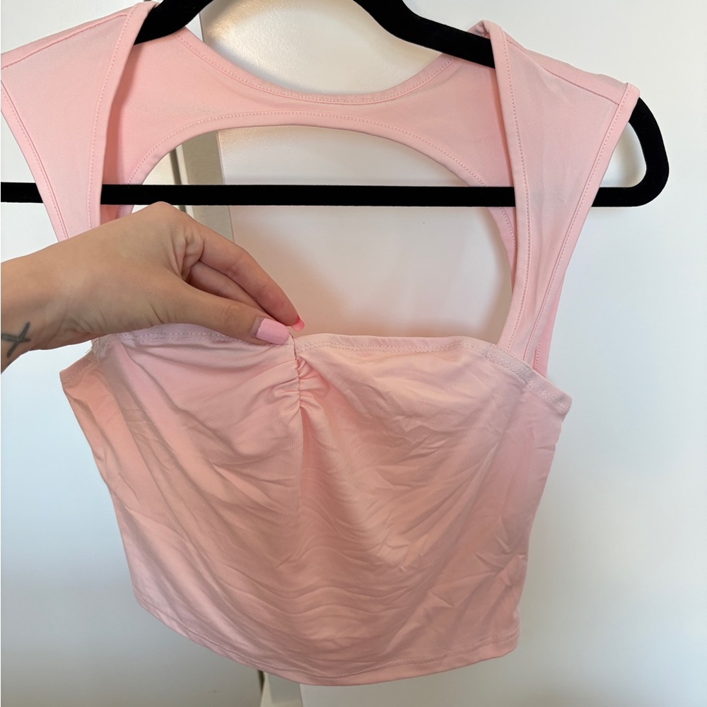 Pink Sleeveless Crop Top